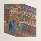 Heritage Patchwork Abstract Collage - Natural Motif Layers Wrapping Paper Gallery Image 3