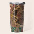 Heritage Patchwork Abstract Collage - Natural Motif Layers Travel Mug Gallery Image 2
