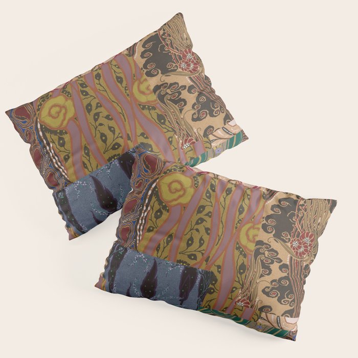 Heritage Patchwork Abstract Collage - Natural Motif Layers Pillow Sham Gallery Image 3