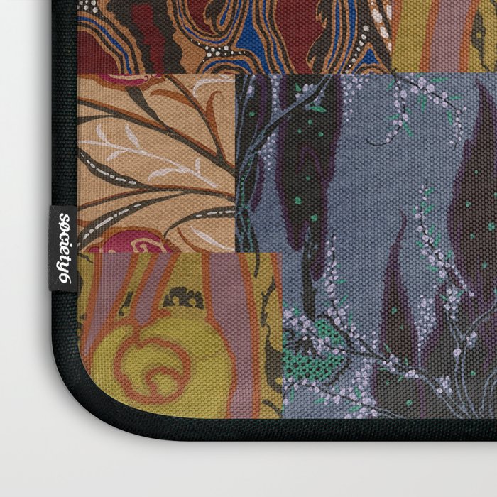 Heritage Patchwork Abstract Collage - Natural Motif Layers Laptop Sleeve Gallery Image 3