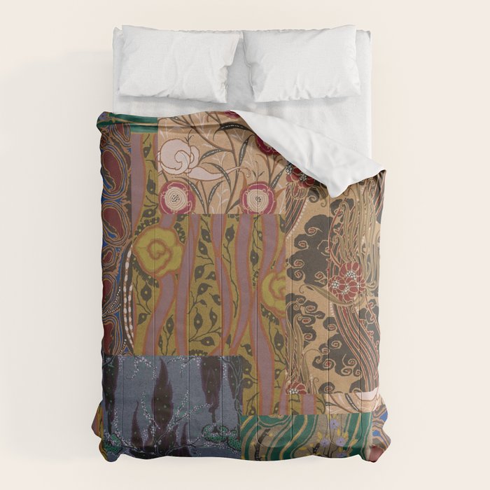 Heritage Patchwork Abstract Collage - Natural Motif Layers Comforter Gallery Image 6