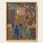 Heritage Patchwork Abstract Collage - Natural Motif Layers Serving Tray Gallery Image 1