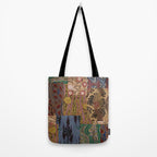 Heritage Patchwork Abstract Collage - Natural Motif Layers Tote Bag Gallery Image 2