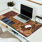 Heritage Patchwork Abstract Collage - Natural Motif Layers Desk Mat Gallery Image 2