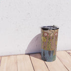 Heritage Patchwork Abstract Collage - Natural Motif Layers Travel Mug Gallery Image 4
