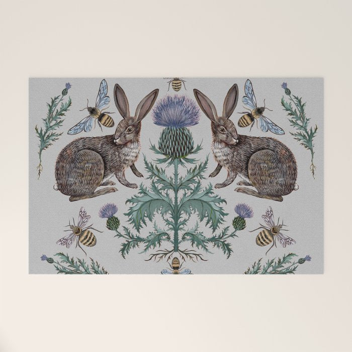 Thistle Rabbits Welcome Mat Gallery Image 1