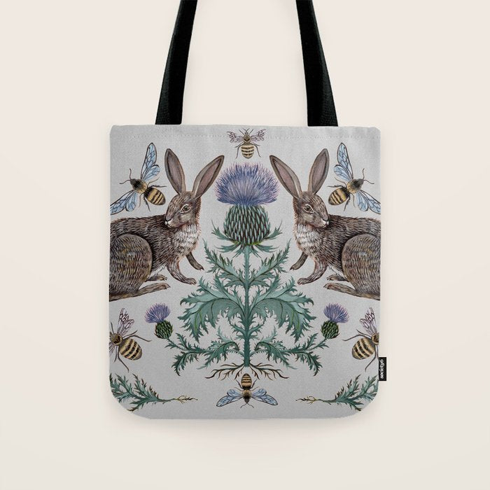 Thistle Rabbits Tote Bag Gallery Image 1