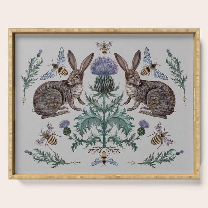 Thistle Rabbits Serving Tray Gallery Image 1