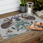 Thistle Rabbits Outdoor Rug Gallery Image 2