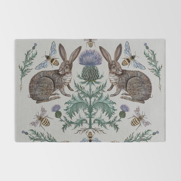 Thistle Rabbits Rug Gallery Image 2