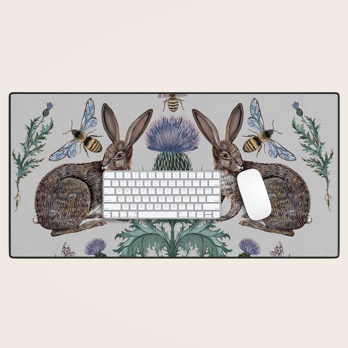 Thistle Rabbits Desk Mat Gallery Image 1