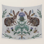Thistle Rabbits Wall Tapestry Gallery Image 4