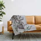 Thistle Rabbits Throw Blanket Gallery Image 1