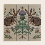 Thistle Rabbits Wood Wall Art Gallery Image 1