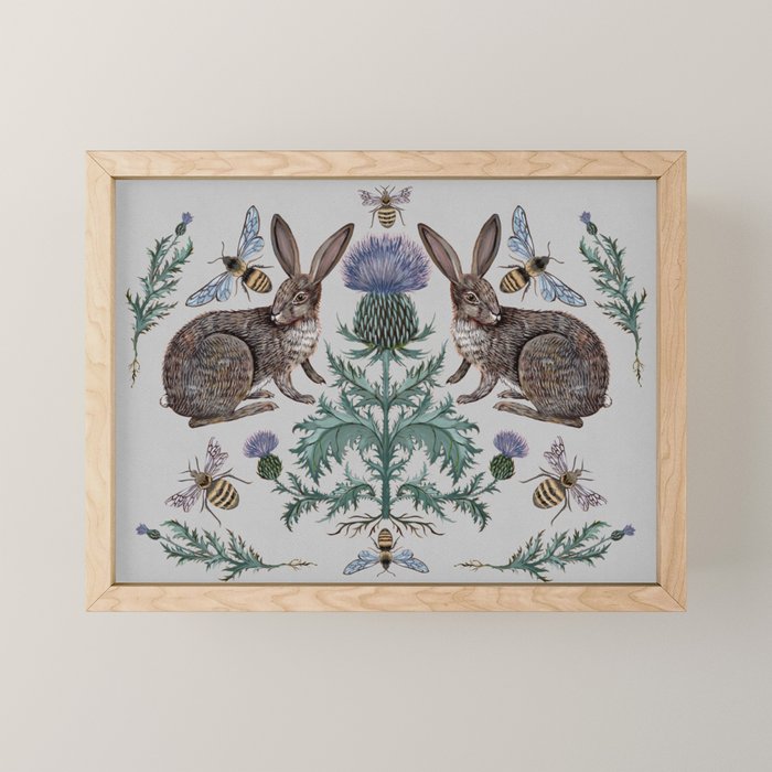 Thistle Rabbits Mini Art Print Gallery Image 1