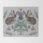Thistle Rabbits Throw Blanket Gallery Image 2