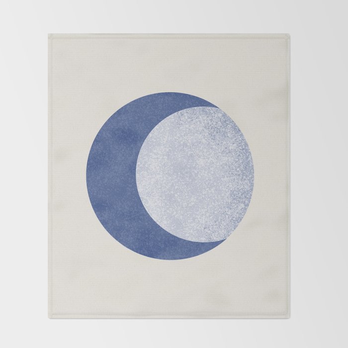 Moon Crescent - Blue Throw Blanket Gallery Image 2
