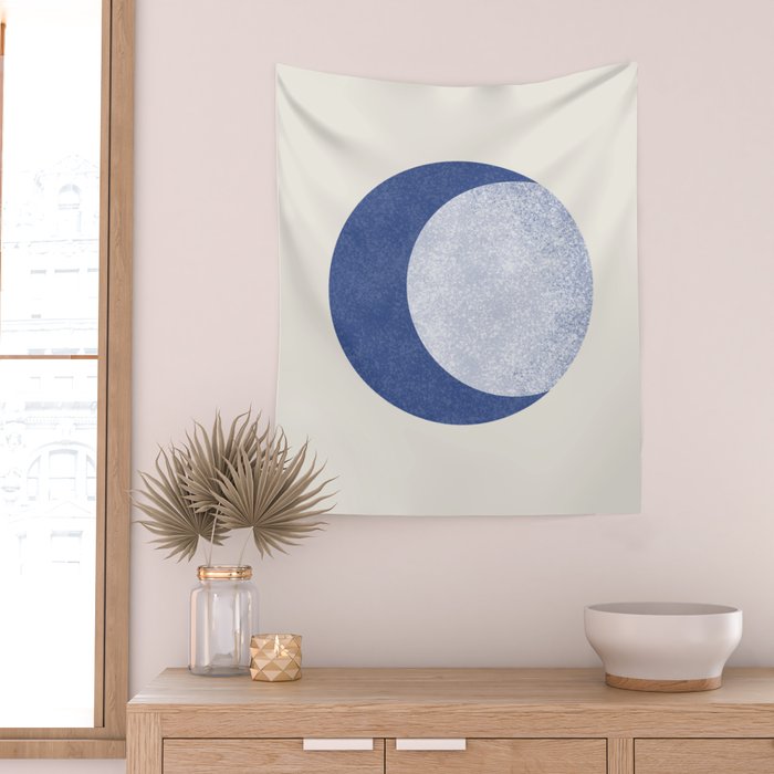 Moon Crescent - Blue Wall Tapestry Gallery Image 2