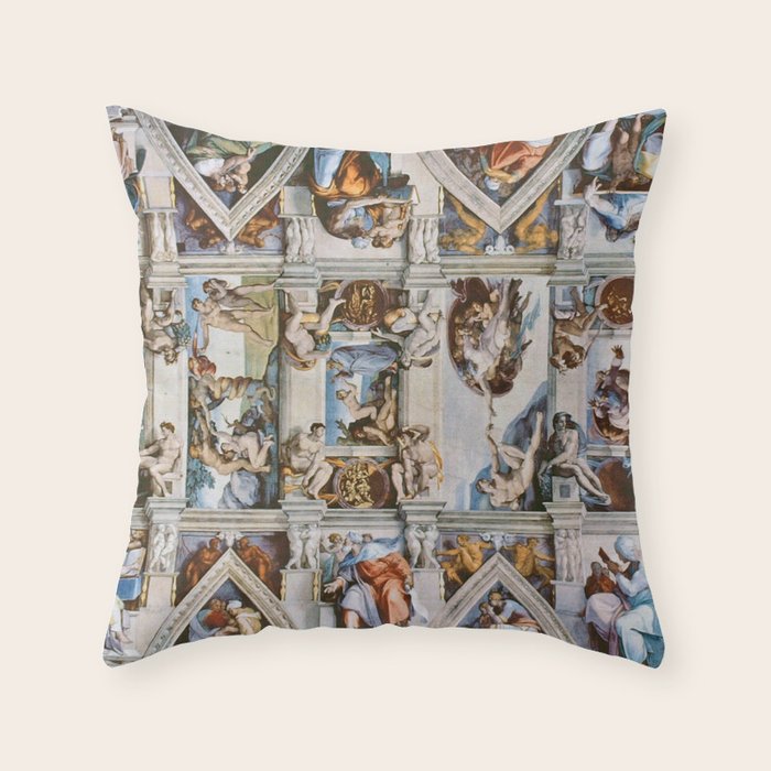 Sistine Chapel Ceiling Michelangelo Throw Pillow Gallery Image 6