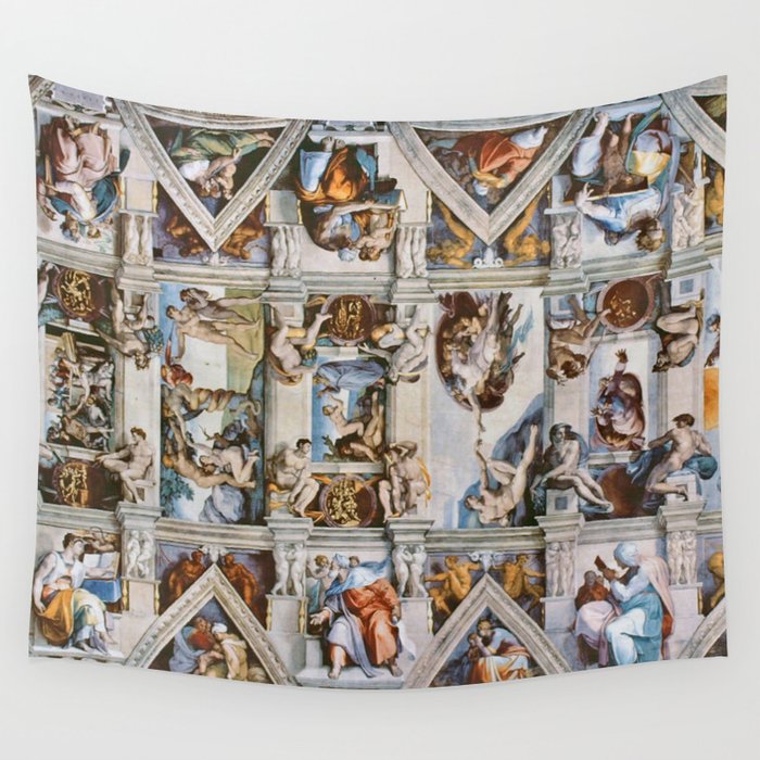 Sistine Chapel Ceiling Michelangelo Wall Tapestry Gallery Image 1