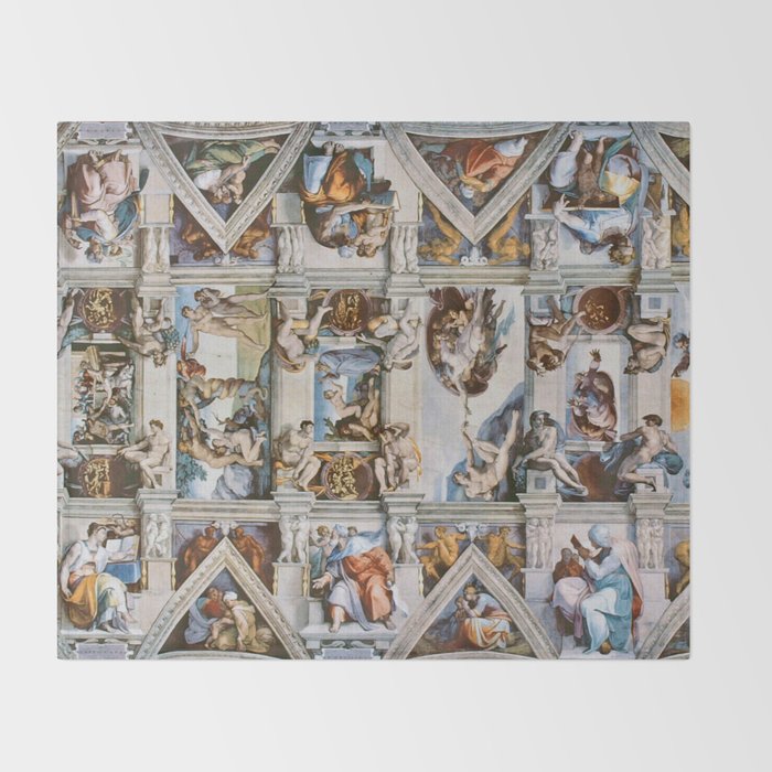 Sistine Chapel Ceiling Michelangelo Throw Blanket Gallery Image 2