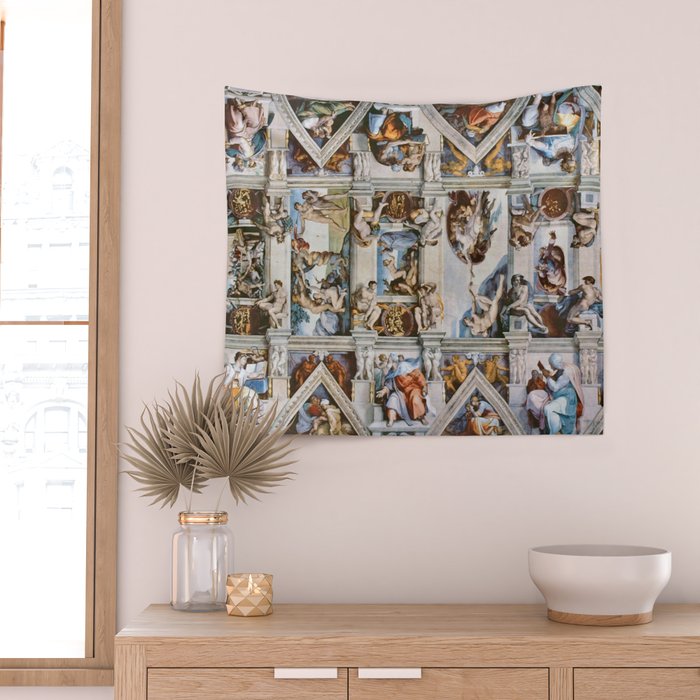 Sistine Chapel Ceiling Michelangelo Wall Tapestry Gallery Image 2