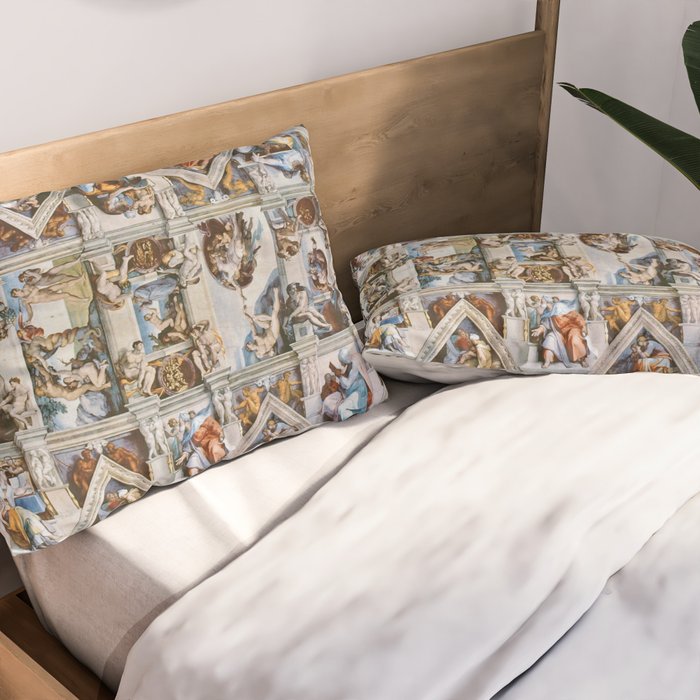 Sistine Chapel Ceiling Michelangelo Pillow Sham Gallery Image 2