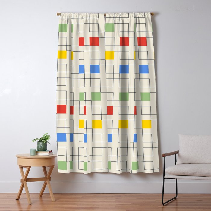 Colorful Offset Checkers Window Curtain Gallery Image 1