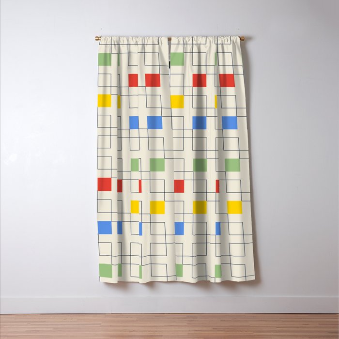 Colorful Offset Checkers Window Curtain Gallery Image 3