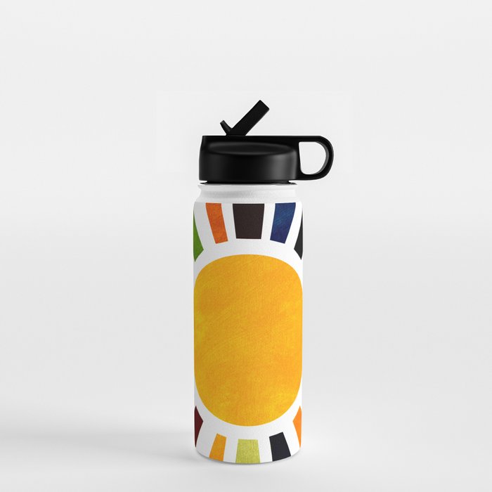 Sun Retro Art Water Bottle Gallery Image 1