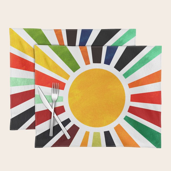 Sun Retro Art Placemat Gallery Image 1