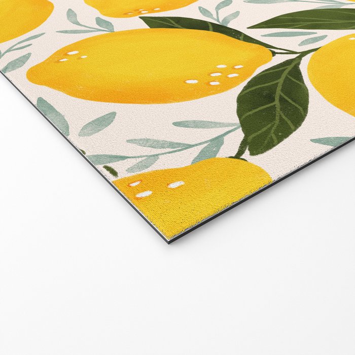 Mediterranean Summer Lemons Pattern Welcome Mat Gallery Image 2