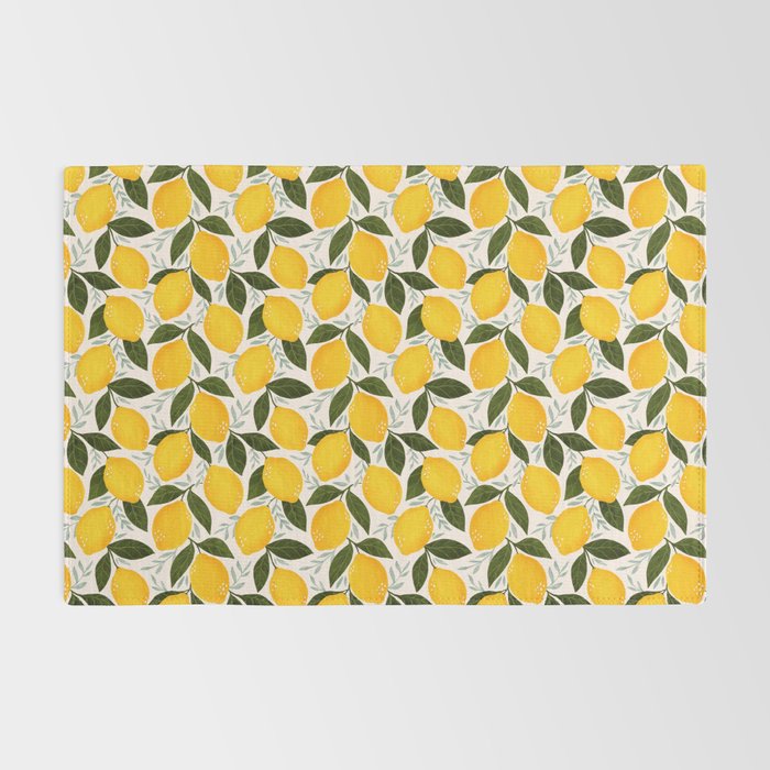 Mediterranean Summer Lemons Pattern Rug Gallery Image 2