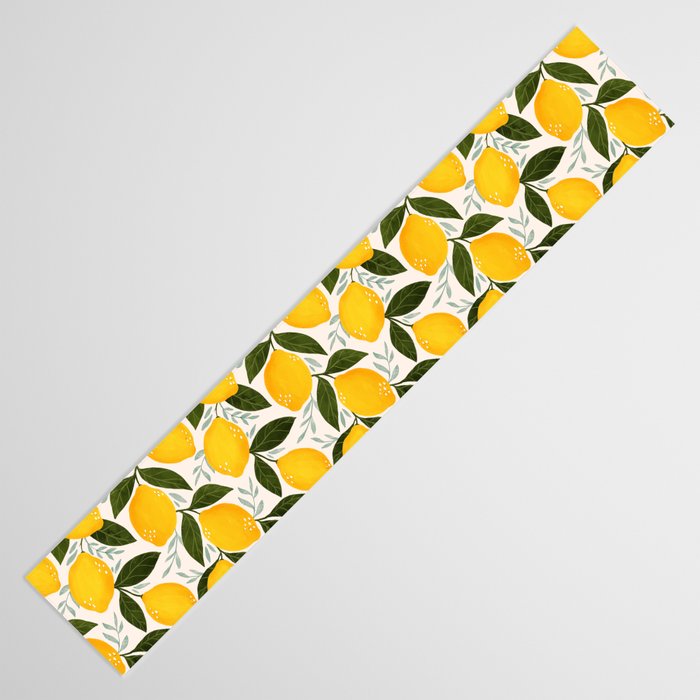 Mediterranean Summer Lemons Pattern Table Runner Gallery Image 3