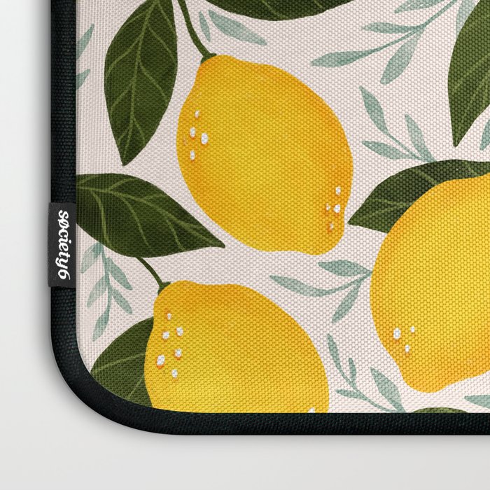 Mediterranean Summer Lemons Pattern Laptop Sleeve Gallery Image 3