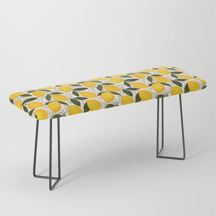 Mediterranean Summer Lemons Pattern Bench Gallery Image 1