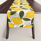 Mediterranean Summer Lemons Pattern Table Runner Gallery Image 1