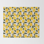 Mediterranean Summer Lemons Pattern Throw Blanket Gallery Image 2