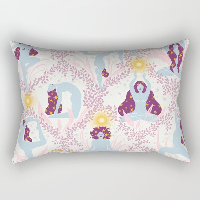 Feel the Cosmic Yoga Balance pink Rectangular Pillow Gallery Image 2
