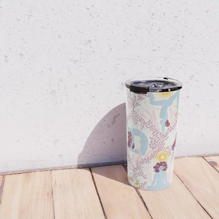 Feel the Cosmic Yoga Balance pink Travel Mug Gallery Image 4