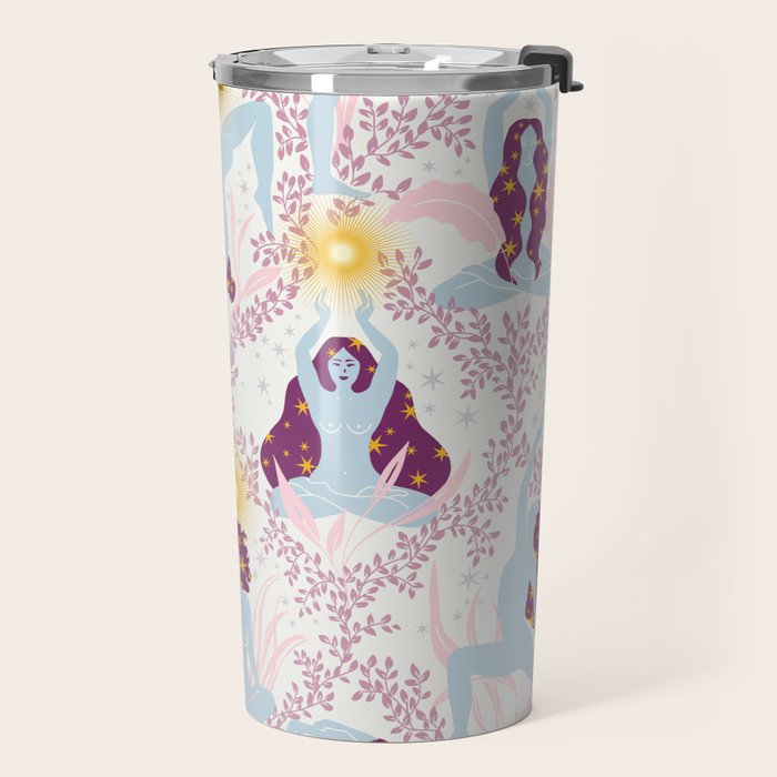 Feel the Cosmic Yoga Balance pink Travel Mug Gallery Image 2
