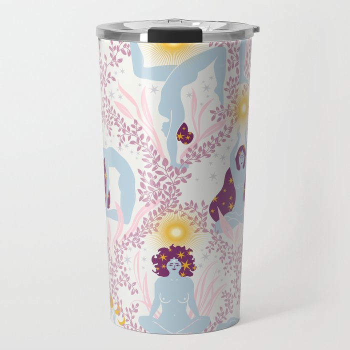 Feel the Cosmic Yoga Balance pink Travel Mug Gallery Image 1