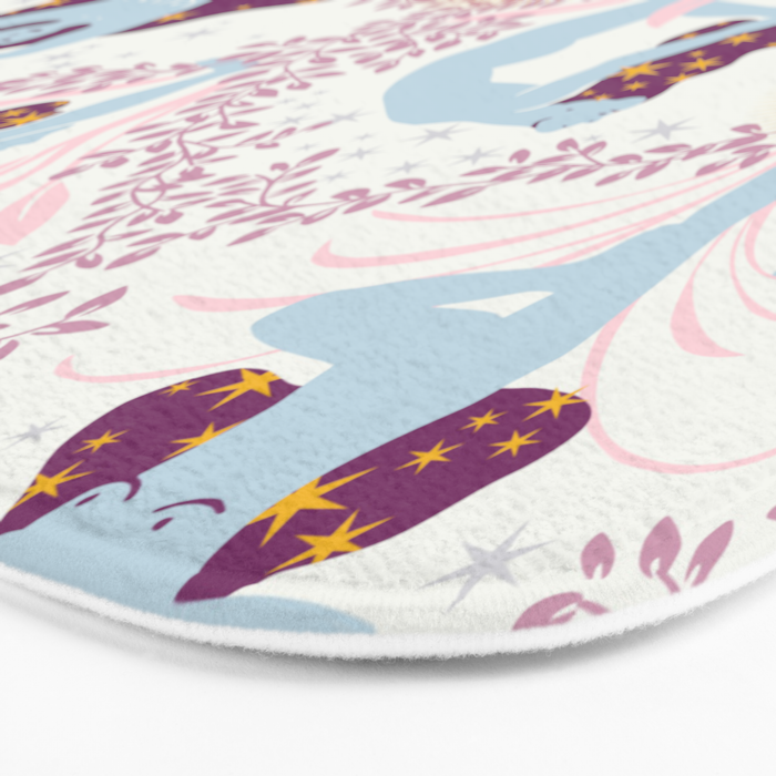 Feel the Cosmic Yoga Balance pink Bath Mat Gallery Image 3