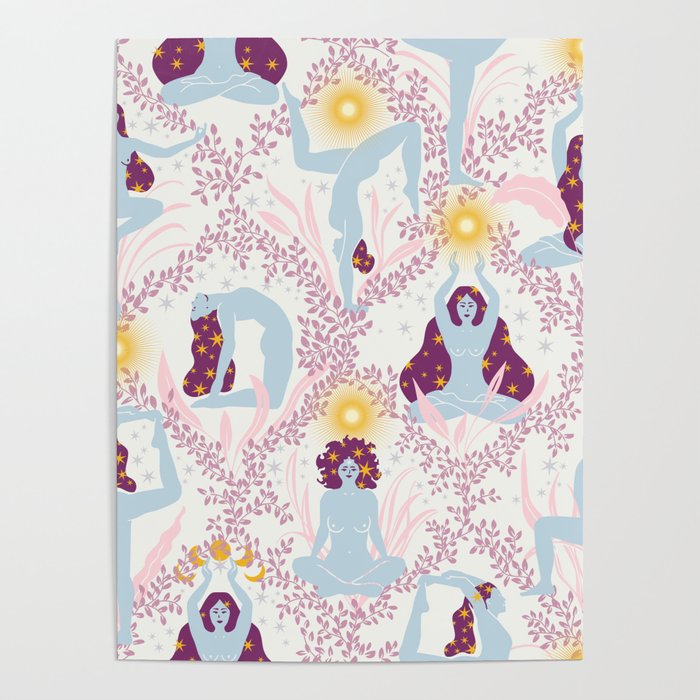 Feel the Cosmic Yoga Balance pink Poster Gallery Image 4