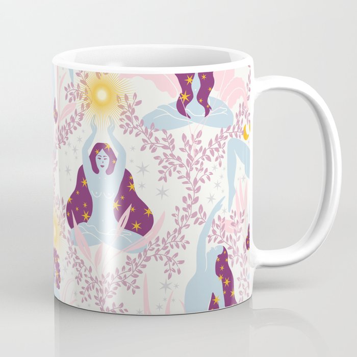 Feel the Cosmic Yoga Balance pink Coffee Mug Gallery Image 1