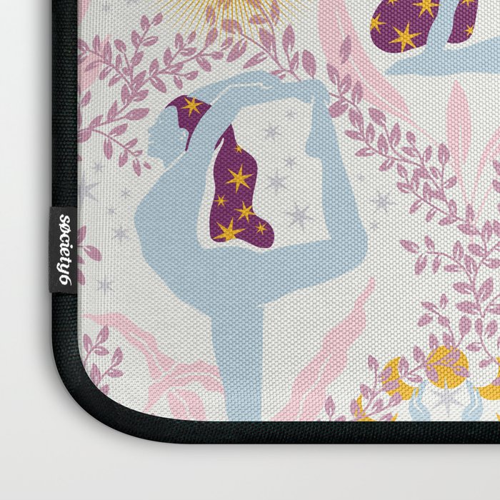 Feel the Cosmic Yoga Balance pink Laptop Sleeve Gallery Image 3
