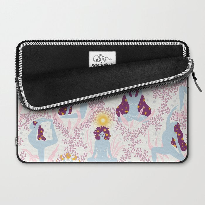 Feel the Cosmic Yoga Balance pink Laptop Sleeve Gallery Image 2