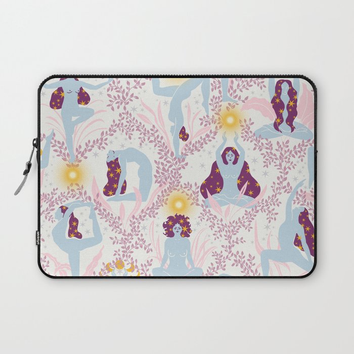 Feel the Cosmic Yoga Balance pink Laptop Sleeve Gallery Image 1