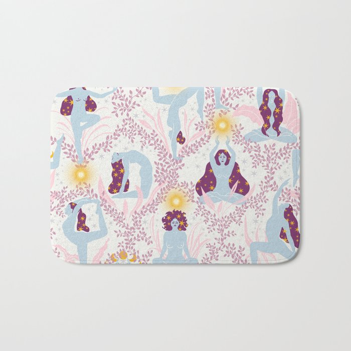 Feel the Cosmic Yoga Balance pink Bath Mat Gallery Image 1