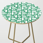 Mid Century Modern Piquet Abstract Multi Pattern Kelly Green and White Side Table Gallery Image 2